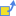 黄色い四角の中心から右斜め上に青色の矢印